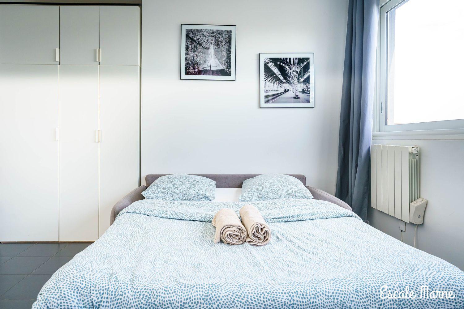 Escale-Marne Fr - 202 - Free Parking - Free Luggage Storage - All Equipped - Linen Included - Washing Machine - 10Mn Walk Metro 8 - Rer A - Panoramic View - From 1 To 14 Guests Maisons-Alfort Chambre photo
